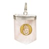 Hopi Hand Rose Quartz Pendant in Silver Plating