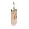 Pingente de mão de quartzo rosa Hopi com banho de prata