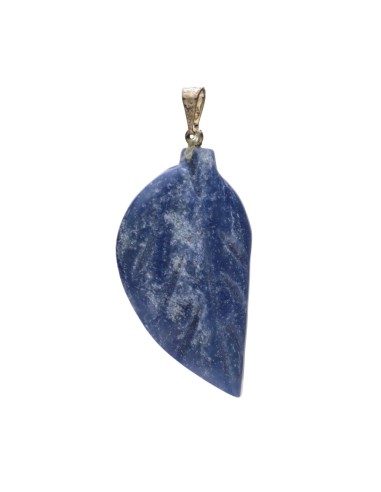 Blue Quartz Leaf Pendant