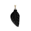 Pendentif feuille d'obsidienne