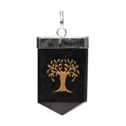 Ciondolo in Shungite Albero della Vita in Bagno d'Argento