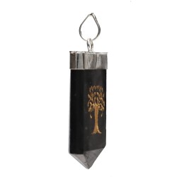 Ciondolo in Shungite Albero della Vita in Bagno d'Argento