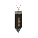 Shungit Hopi Hand Pendant in Silver Plating