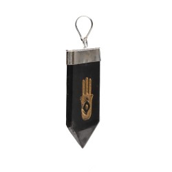 Ciondolo in Shungite Mano Hopi con Bagno d'Argento