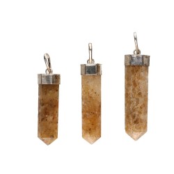 Pendentif pointe hématoïde plaqué argent