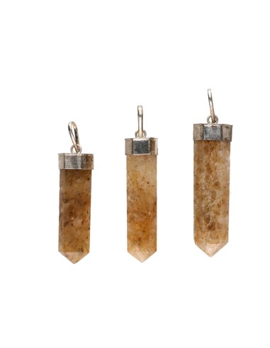 Pendentif pointe hématoïde plaqué argent