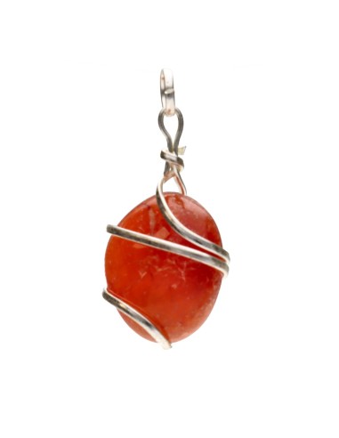 Pendentif cornaline avec spirale...