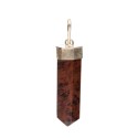 Pendentif acajou à pointe d'obsidienne