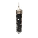 Silver Plated Resin Shungite Tip Pendant