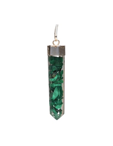Silver Plated Resin Malachite Pendant...