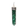 Silver Plated Resin Malachite Pendant with Malachite Point