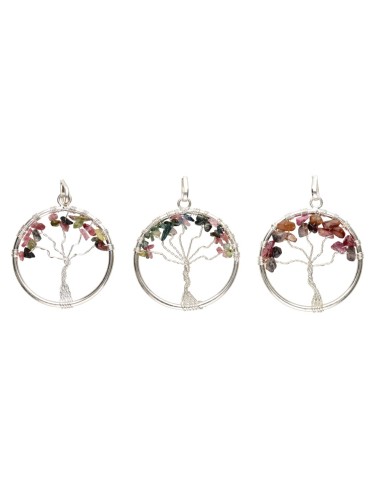 Pendentif arbre de vie en tourmaline...
