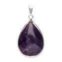 Pendentif goutte d'améthyste en plaqué argent