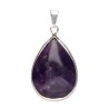 Silver Plated Amethyst Drop Pendant