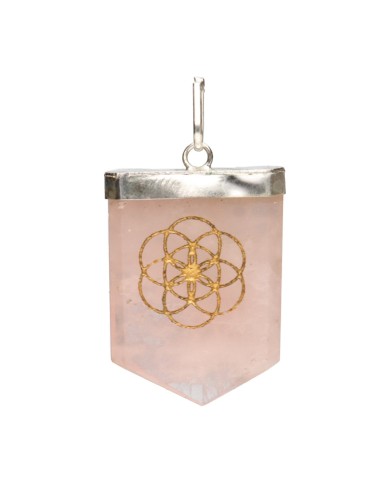 Ciondolo in seme di quarzo rosa