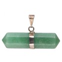 Pendentif biterminé horizontal en quartz vert