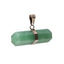 Pendentif biterminé horizontal en quartz vert