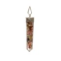 Multicolor Tourmaline Tip Pendant with Silver Plated Resin