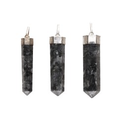 Silver Plated Larvikite Tip Pendant