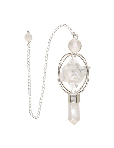 Quartz Pendulum with Quartz Merkaba