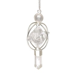 Pêndulo de Quartzo com Merkaba de Quartzo