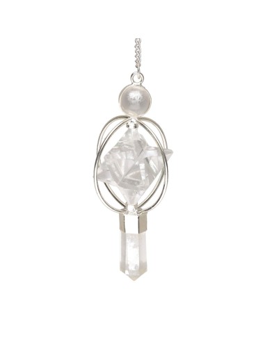 Quartz Pendulum with Quartz Merkaba