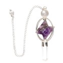 Quartz Pendulum with Amethyst Merkaba