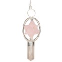 Pendule en quartz avec Merkaba en quartz rose