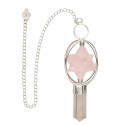 Quartz Pendulum with Rose Quartz Merkaba
