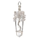 Quartz Flat Point Pendant with Herkimer in Silver Plating