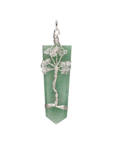 Green Quartz Flat Point Pendant with...