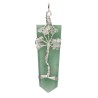 Pendentif en quartz vert à pointe plate avec Herkimer en plaqué argent