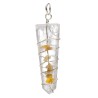 Silver Plated Spiral Flat Top Quartz Pendant with Òpal in Silver Plating