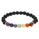 Bracelet de lave et chakra 8mm