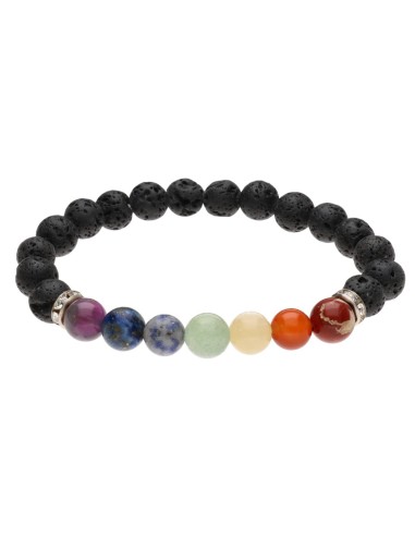 Bracelet de lave et chakra 8mm