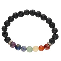 Bracciale in Lava e Chakre 8mm