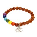 Bracciale in Rudraksha e Chakra 8mm