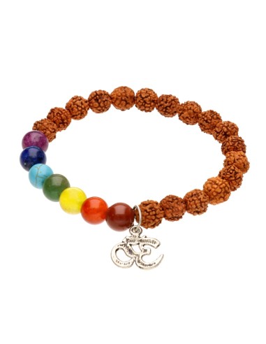 Bracelet Rudraksha et Chakra 8mm