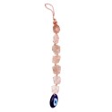 Rear View Mirror Accessory with Turkish Eye and Rose Quartz