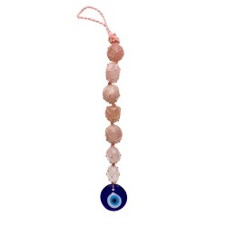 Accessorio Specchietto con Occhio Turco e Quarzo Rosa