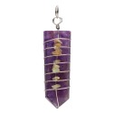 Amethyst Spiral Flat Top Pendant with Òpalo in Silver Plating