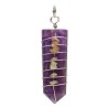 Amethyst Spiral Flat Top Pendant with Òpalo in Silver Plating