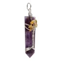 Amethyst Flat Top Pendant with Òpalo in Silver Plating