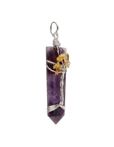 Amethyst Flat Top Pendant with Òpalo...