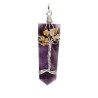 Amethyst Flat Top Pendant with Òpalo in Silver Plating