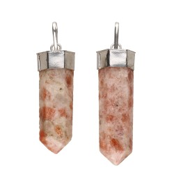 Silver Plated Sunstone Pendant