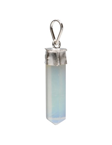 Silver Plated Opaline Tip Pendant