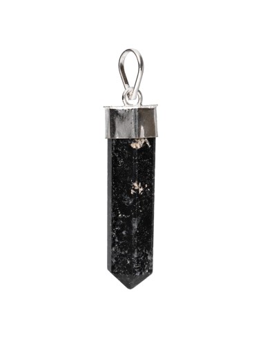 Silver Plated Tourmaline Point Pendant