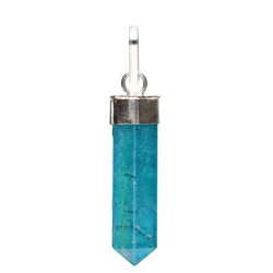 Pendente Punta di Quarzo Aqua Aura Blu in Bagno d'Argento