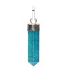 Pingente de ponto de quartzo aquático Blue Aura com banho de prata